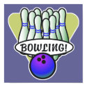 retro bowling design posters