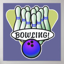 retro bowling design print