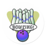 retro bowling design stickers
