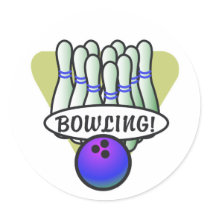 retro bowling design stickers