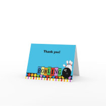 RETRO BOWLING PARTY Folded Thank you notes Cards