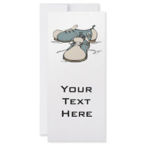 retro bowling shoes design custom rack card