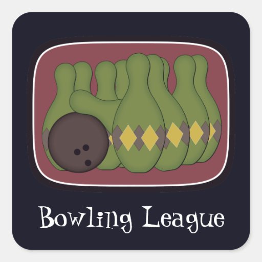 Retro Bowling Square Sticker