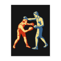 Retro Boxing Men postcards by opheliasart Retro Boxing Men postcards