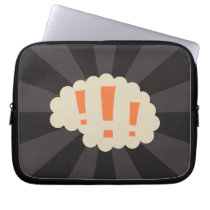Retro brain with exclamation marks laptop sleeve