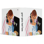 Retro Bride and Groom, You May Now Kiss the Bride 3 Ring Binders