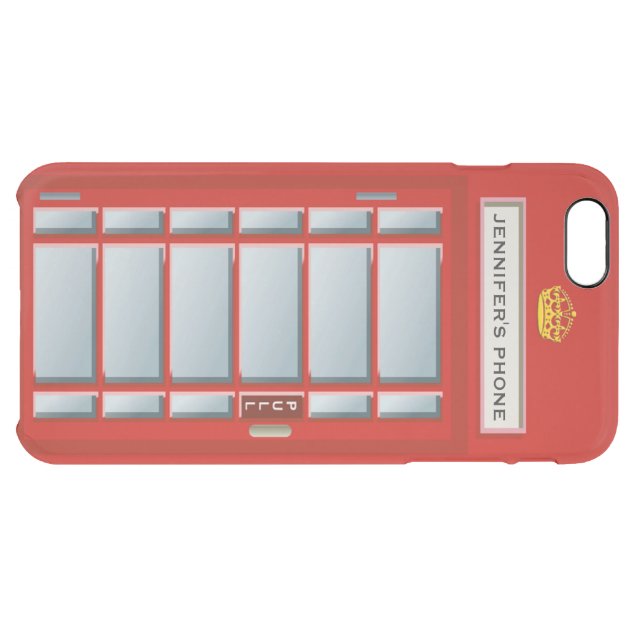 Retro British Telephone Booth Red Personalized Uncommon Clearlyâ„¢ Deflector iPhone 6 Plus Case-5