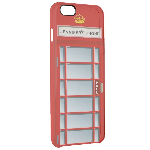 Retro British Telephone Booth Red Personalized Uncommon Clearlyâ„¢ Deflector iPhone 6 Plus Case-2