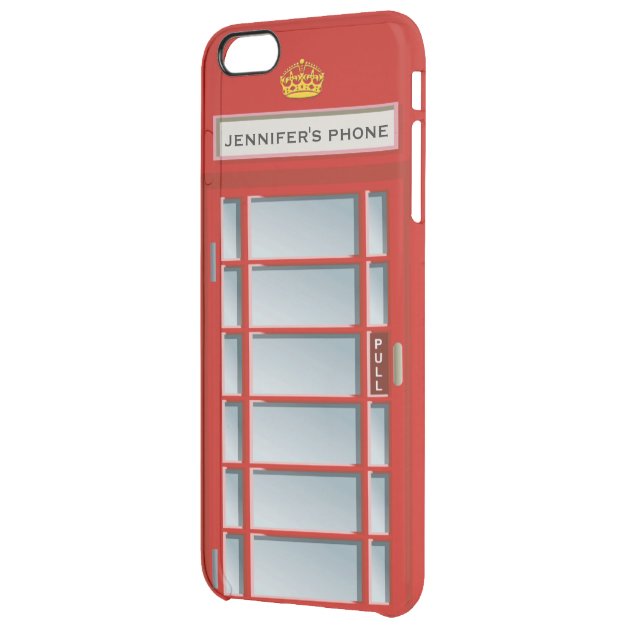 Retro British Telephone Booth Red Personalized Uncommon Clearlyâ„¢ Deflector iPhone 6 Plus Case