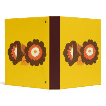 Retro Brown Flowers Binder