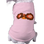 Retro Brown Flowers Doggie Tee Shirt