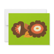 Retro Brown Flowers invitations by toxiferous Retro Brown Flowers invitations