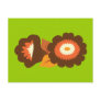 Retro Brown Flowers Post Card