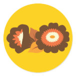 Retro Brown Flowers stickers