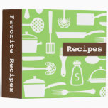 Retro brown green kitchen recipe binder organizer
