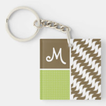 Retro Brown Wave; Waves Key Chain