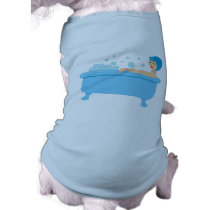 Retro Bubble Bath Girl Doggie Tee