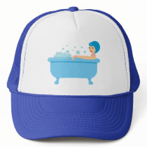 Retro Bubble Bath Girl Trucker Hats