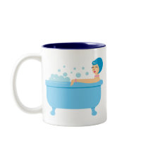 Retro Bubble Bath Girl Coffee Mug