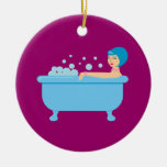 Retro Bubble Bath Girl Ornament