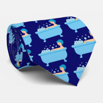 Retro Bubble Bath Girl Neck Tie