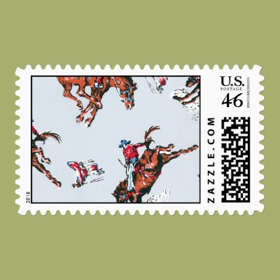 Retro Bucking Broncho Stamp Zazzle_stamp Retro Bucking Broncho Stamp Zazzle_stamp