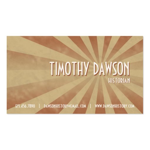 Retro Burst - Red Business Card (front side)
