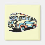 retro bus motor coach magnets