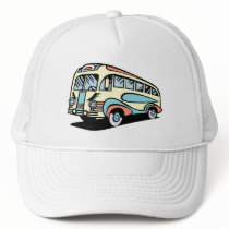 retro bus motor coach trucker hat