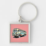 retro bus motor coach keychains