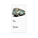 retro bus motor coach labels