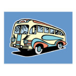 retro bus motor coach postcards