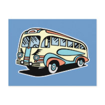 retro bus motor coach postcards