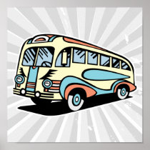 retro bus motor coach posters