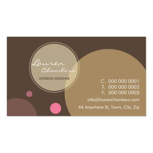 RETRO BUSINESS CARD :: large dots 1L (front side)