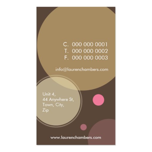 RETRO BUSINESS CARD :: large dots 2P (back side)