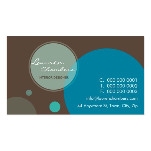 RETRO BUSINESS CARD :: large dots 5L (front side)