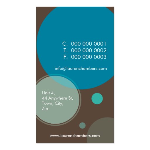 RETRO BUSINESS CARD :: large dots 5P (back side)