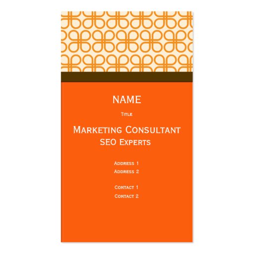 Retro Business Card Marketing Consultant (front side)