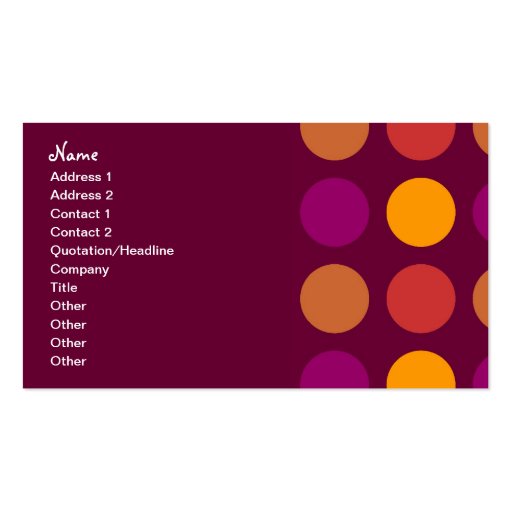 Retro Business Plum Dotted Pattern Business Card Templates