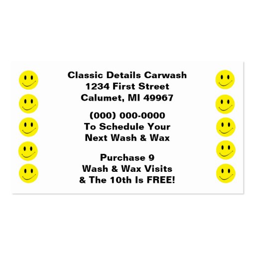Retro Business Punch Cards Happy Face Smiling Dots Business Card Templates (front side)