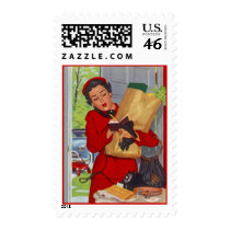Retro Busy Errands in Suburbs Postage Stamps