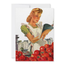 Retro Busy Kitchen Home Canning Party Blank 5x7 Personalized Invitation
