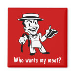 Retro Butcher Guy magnets