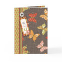 Retro Butterflies B TY Card card