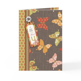 Retro Butterflies B TY Card card