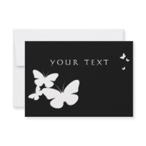 retro butterflies : black and white announcement