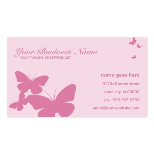 retro butterflies business cards