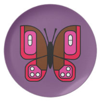retro butterfly 01 plate plates