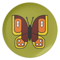 retro butterfly 02 plate plates